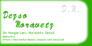 dezso moravetz business card